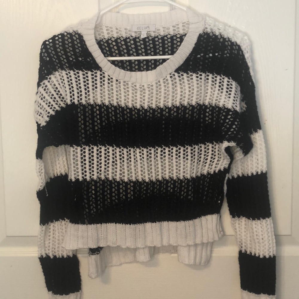 Delia’s Black and White Stripped Sweater
